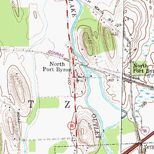 Topographic Map of North Port Byron, NY