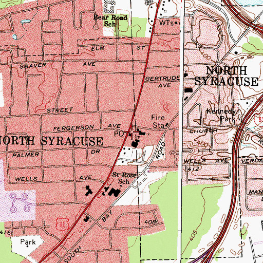Topographic Map of North Syracuse, NY