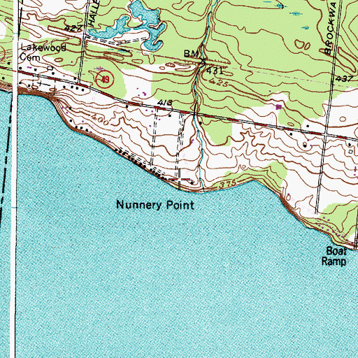 Topographic Map of Nunnery Point, NY