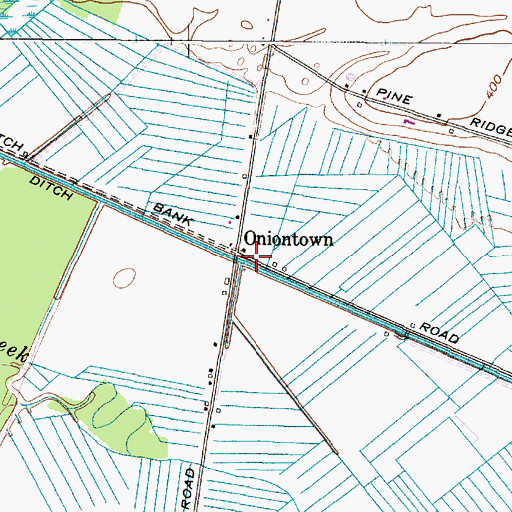 Topographic Map of Oniontown, NY