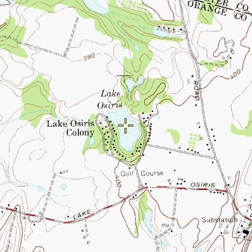Topographic Map of Lake Osiris, NY