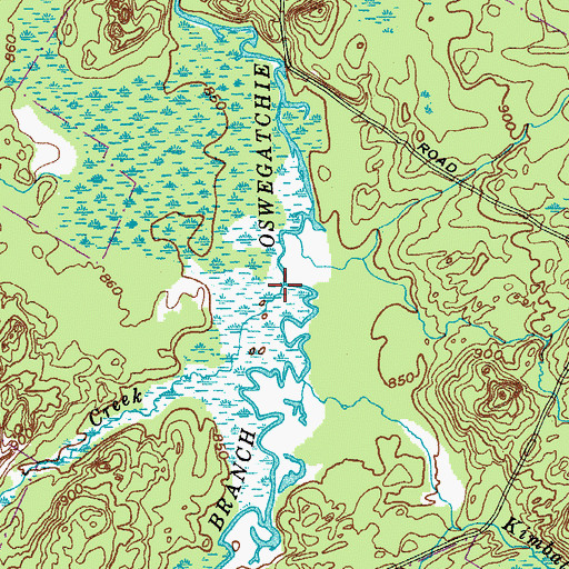 Topographic Map of Oswegatchie Creek, NY
