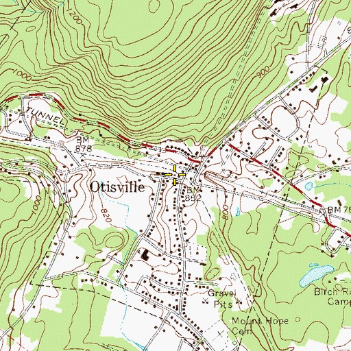 Topographic Map of Otisville, NY