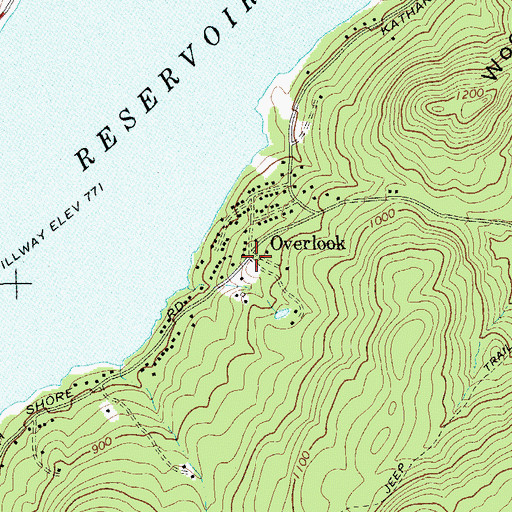 Topographic Map of Overlook, NY