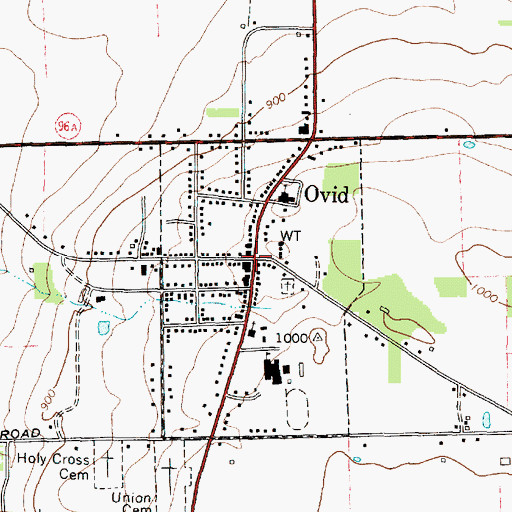 Topographic Map of Ovid, NY