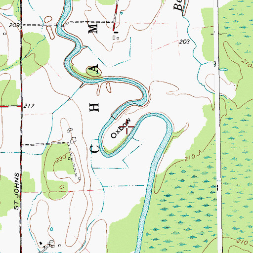 Topographic Map of Oxbow, NY