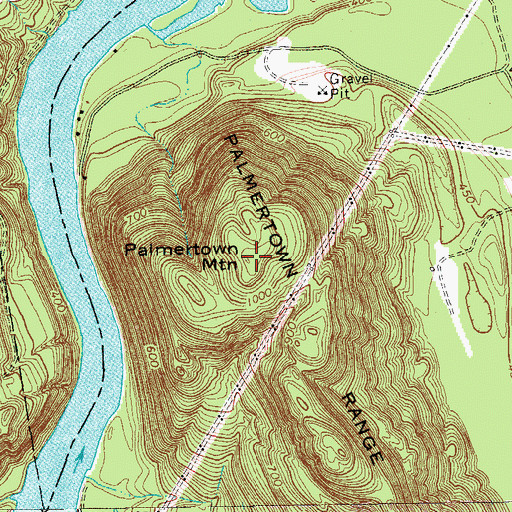 Topographic Map of Palmertown Mountain, NY