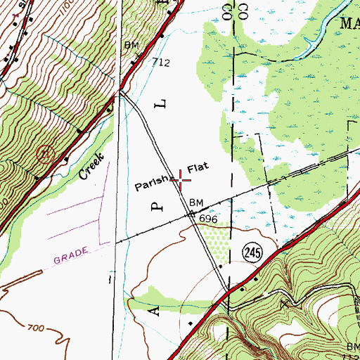 Topographic Map of Parish Flat, NY