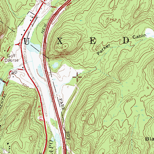 Topographic Map of Parker Cabin Hollow, NY