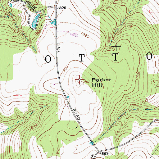 Topographic Map of Parker Hill, NY