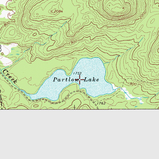Topographic Map of Partlow Lake, NY