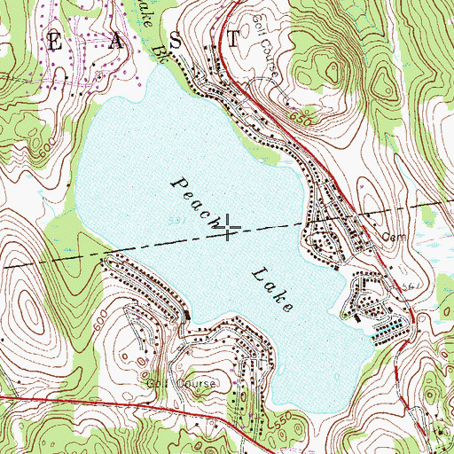 Topographic Map of Peach Lake, NY
