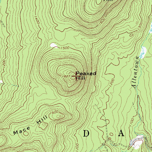 Topographic Map of Peaked Hill, NY