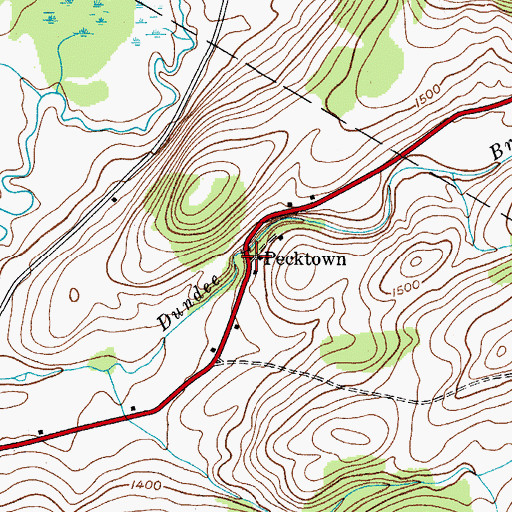 Topographic Map of Pecktown, NY