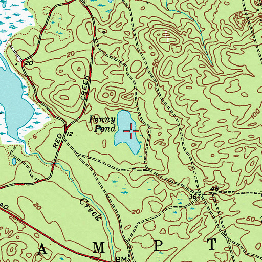 Topographic Map of Penny Pond, NY
