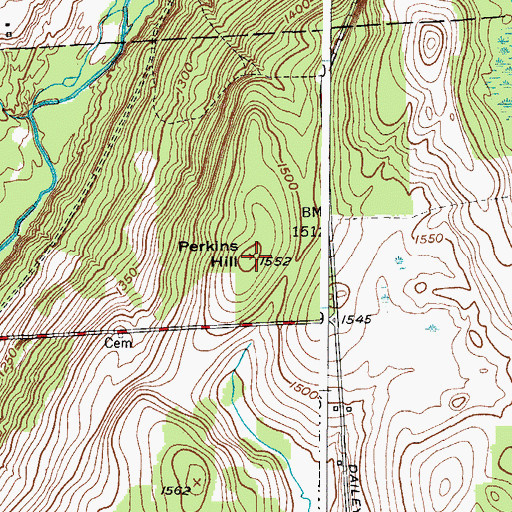 Topographic Map of Perkins Hill, NY