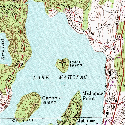 Topographic Map of Petre Island, NY