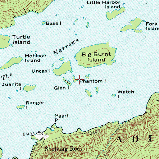 Topographic Map of Phantom Island, NY