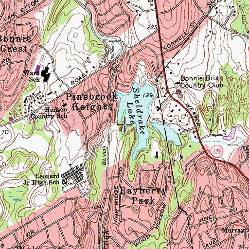 Topographic Map of Pine Brook, NY