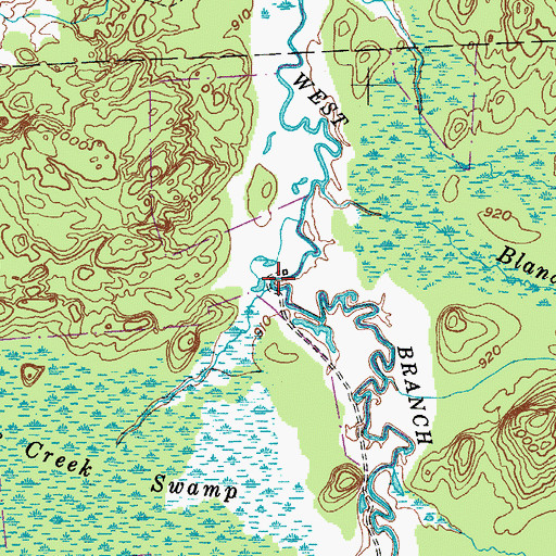 Topographic Map of Pine Creek, NY