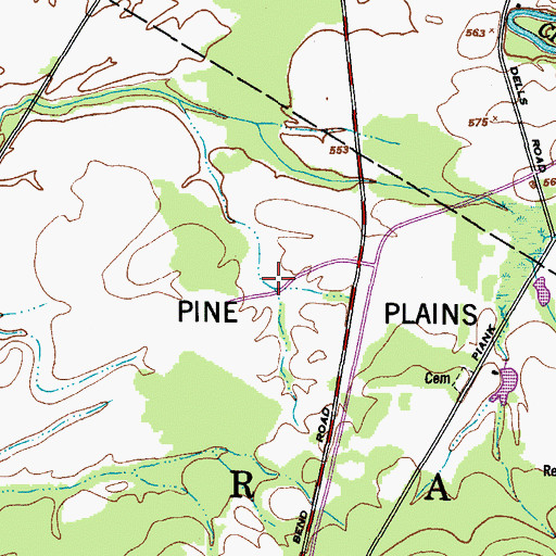 Topographic Map of Pine Plains, NY