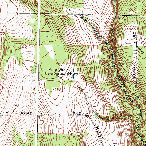 Topographic Map of Pine Wood Campground, NY