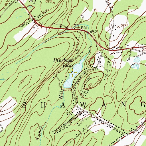 Topographic Map of Pinebush Lake, NY