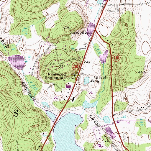 Topographic Map of Pinewood Sanitarium, NY
