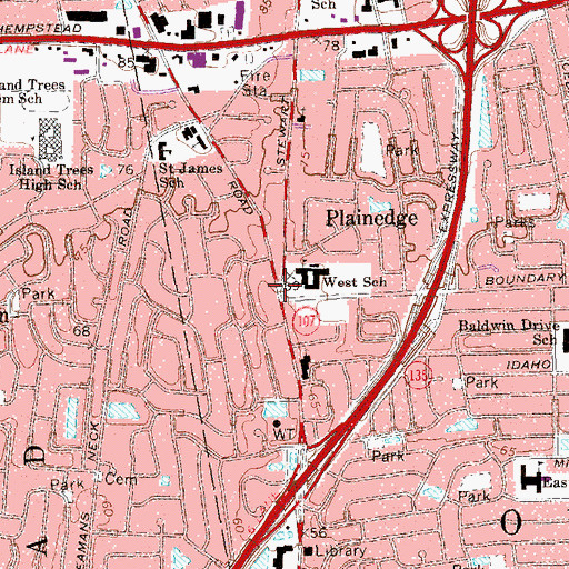 Topographic Map of Plainedge, NY