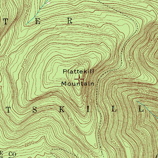 Topographic Map of Plattekill Mountain, NY