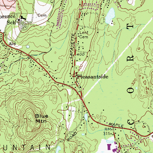 Topographic Map of Pleasantside, NY