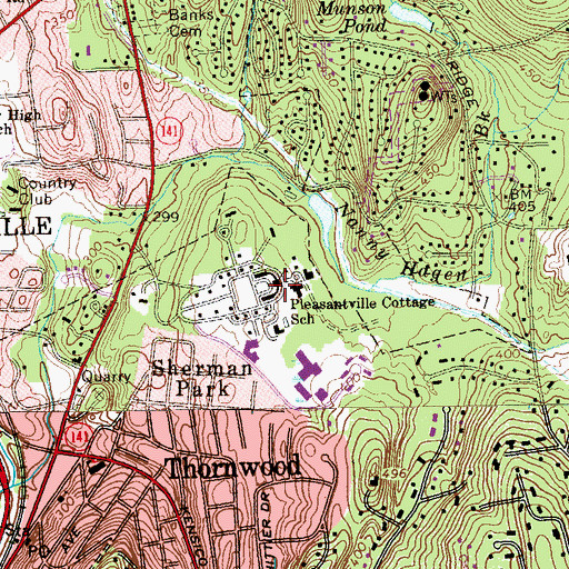 Topographic Map of Pleasantville Cottage School, NY