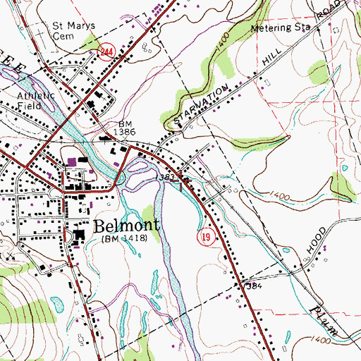Topographic Map of Plum Bottom Creek, NY