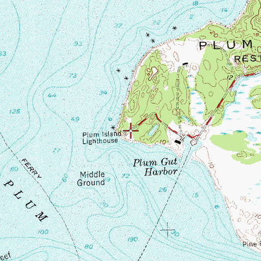 Topographic Map of Plum Island Lighthouse, NY