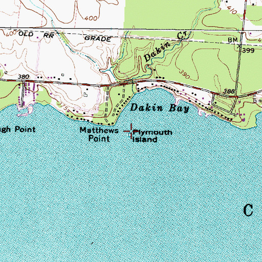 Topographic Map of Plymouth Island, NY