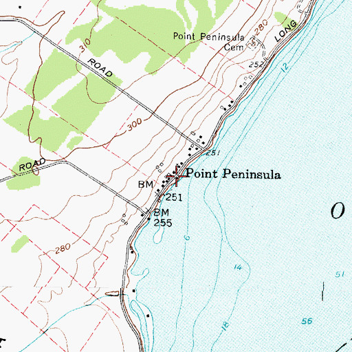 Topographic Map of Point Peninsula, NY