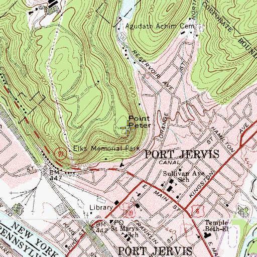 Topographic Map of Point Peter, NY
