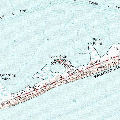 Topographic Map of Pond Point, NY