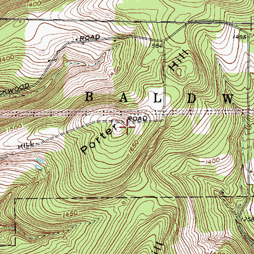 Topographic Map of Porter Hill, NY