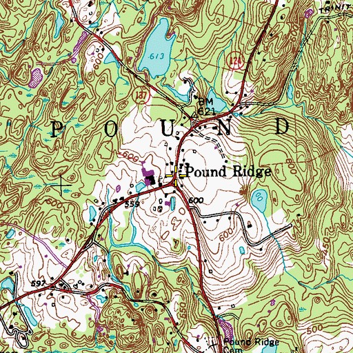 Topographic Map of Pound Ridge, NY