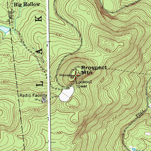 Topographic Map of Prospect Mountain, NY