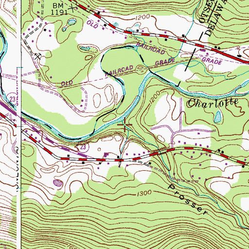 Topographic Map of Prosser Hollow, NY