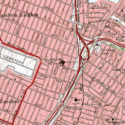 Topographic Map of Public School 176, NY