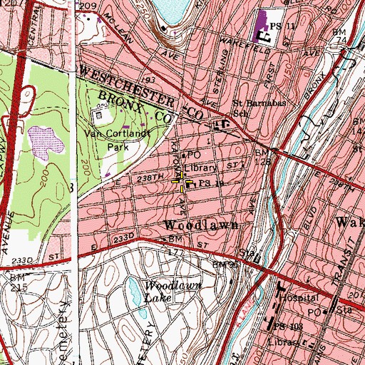 Topographic Map of Public School 19, NY