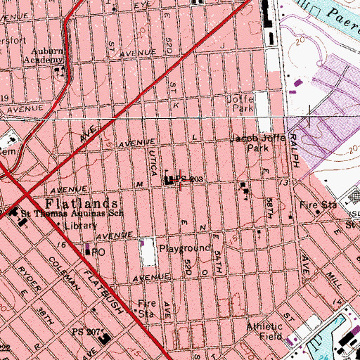 Topographic Map of Public School 203, NY