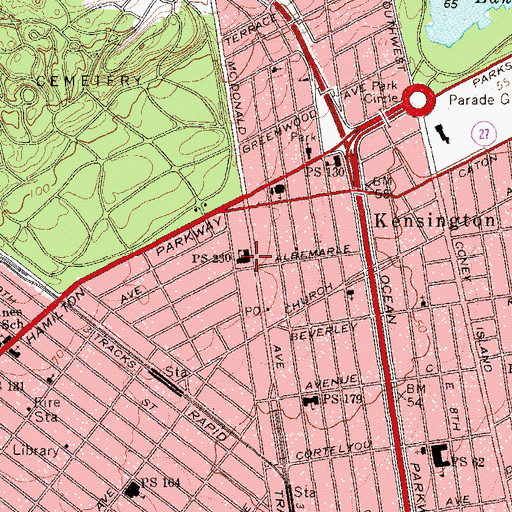 Topographic Map of Public School 230, NY
