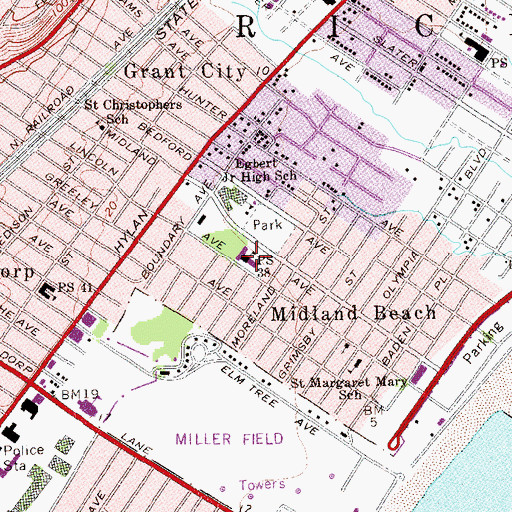 Topographic Map of Public School 38, NY