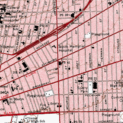 Topographic Map of Public School 41, NY