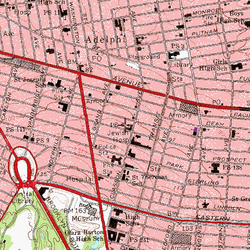 Topographic Map of Public School 22, NY