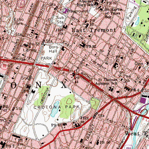 Topographic Map of Public School 44, NY